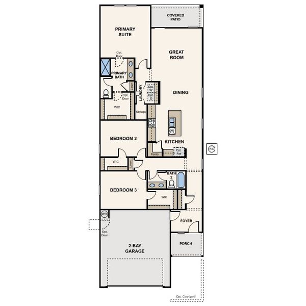 2D floor plan layout of this home in Teravalis, Buckeye, AZ (Image 5).