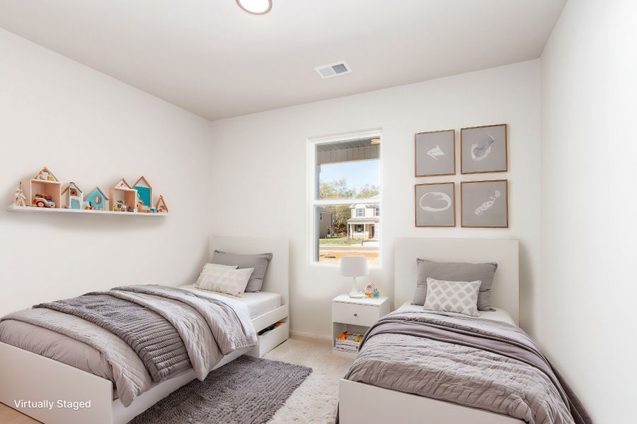 Virtually Staged Bedroom #2. Pictures are of a similar floorplan that was built previously. Representation ONLY. Buyer/Buyer's Agent to verify selections. Virtually Staged Bedroom #2. Pictures are of a similar floorplan that was built previously. Representation ONLY. Buyer/Buyer's Agent to verify selections.