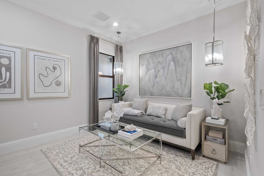 2D floor plan layout for the Seabreeze Grande by GHO Homes in Seaglass, Vero Beach, FL (Image 55).