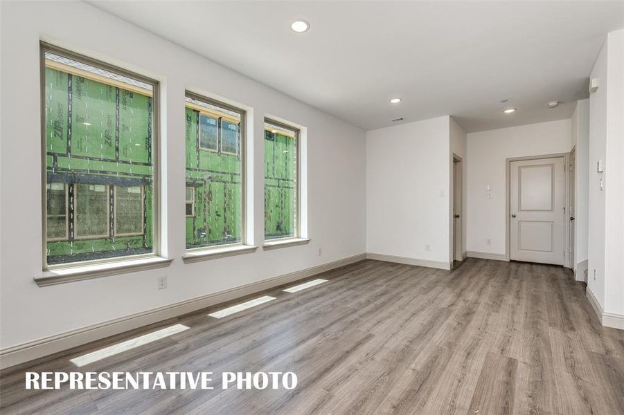 This lovely dining room does double duty hosting dinner parties or family meals.  REPRESENTATIVE PHOTO.