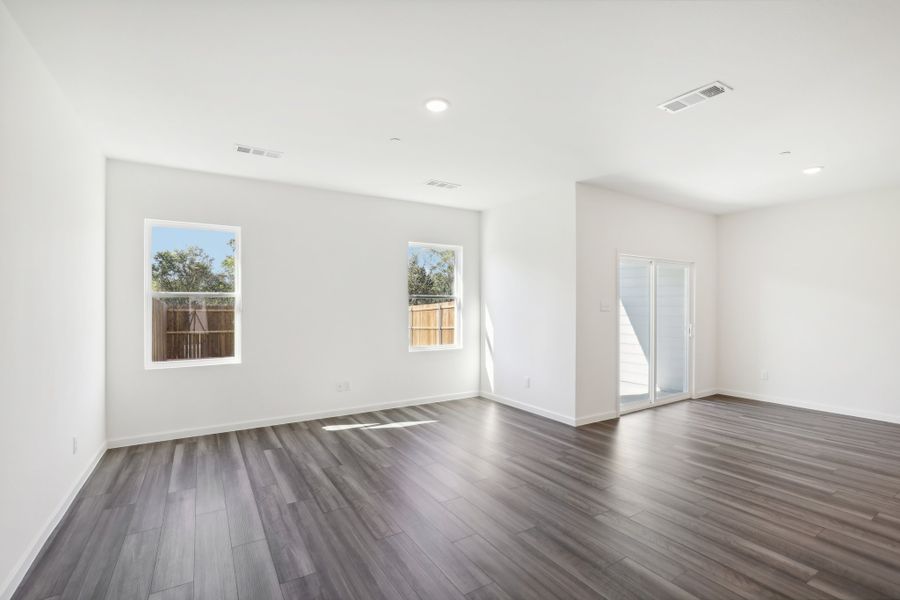 Representative unfurnished interior of a home built from the Orbit by Starlight Homes in Coyote Meadows, Anna (Image 16). Representative unfurnished interior of a home built from the Orbit by Starlight Homes in Coyote Meadows, Anna (Image 16).