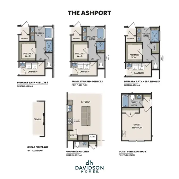 2D floor plan layout for the The Ashport C by Davidson Homes LLC in Rayburn Valley, San Antonio, TX (Image 4).