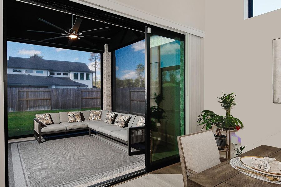 Furnished interior view inside a new home in The Highlands - 65', Porter (Image 4). Furnished interior view inside a new home in The Highlands - 65', Porter (Image 4).
