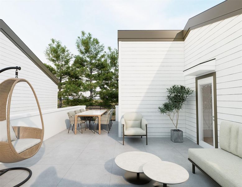 Exterior details and patio area of a home in , Houston (Image 3).