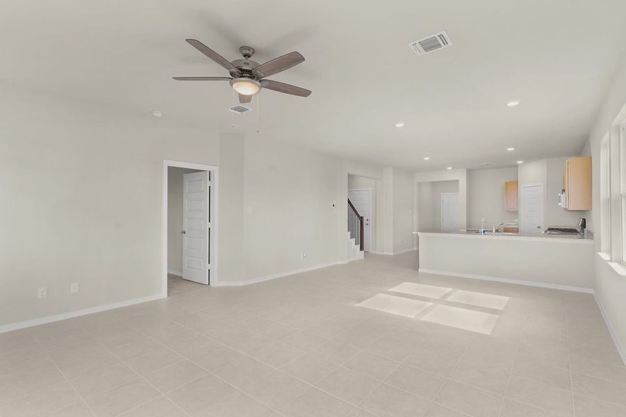 Representative unfurnished interior of a home built from the Dillon by Chesmar Homes in Bridgeland Courtyard, Cypress (Image 10).