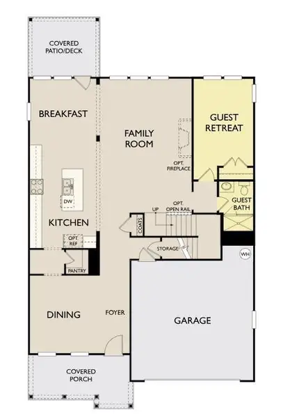 2D floor plan layout of this home in Eastlyn Crossing, Flowery Branch, GA (Image 4).