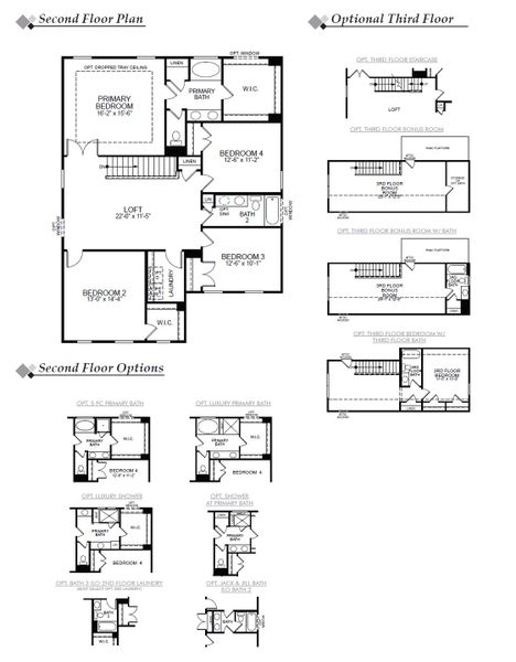 2D floor plan layout of this home in Waterford Commons, Rock Hill, SC (Image 3).