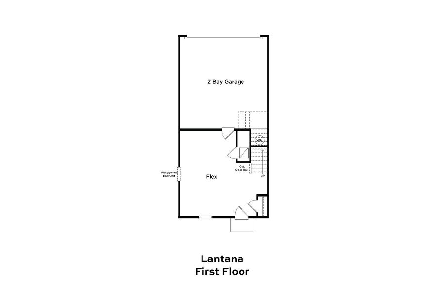2D floor plan layout for the Lantana End Unit by DRB Homes in Parkview at Hamlin, Winter Garden, FL (Image 4).