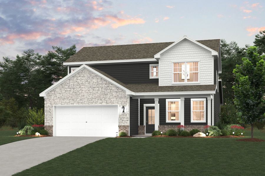 A house with a garage. A house with a garage.