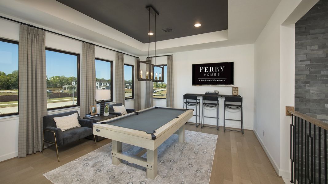Furnished interior view inside a new home in Sienna, Missouri City (Image 9). Furnished interior view inside a new home in Sienna, Missouri City (Image 9).