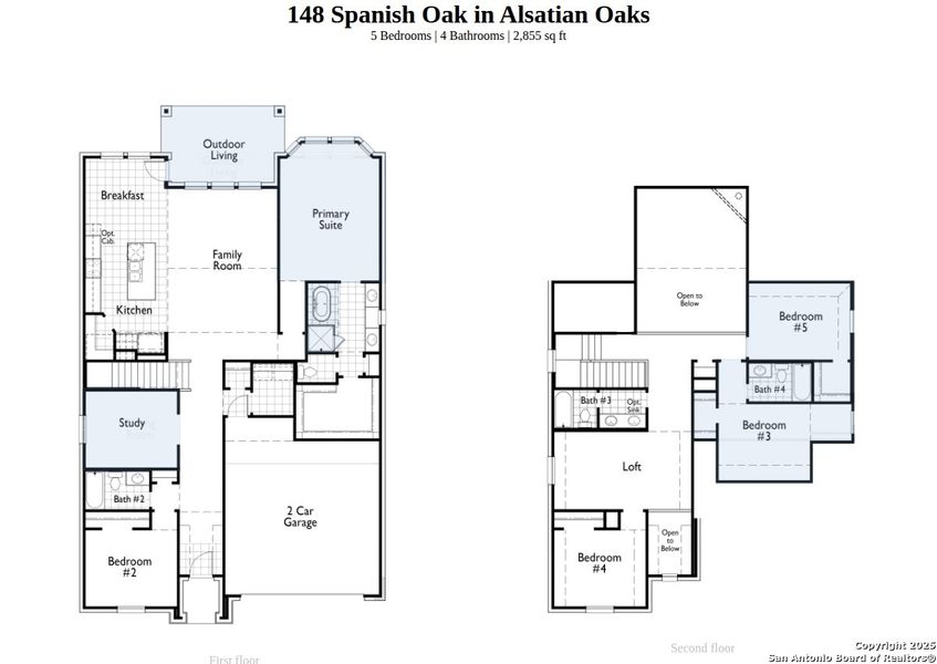 2D floor plan layout of this home in Alsatian Oaks: 50ft. lots, Castroville, TX (Image 2).