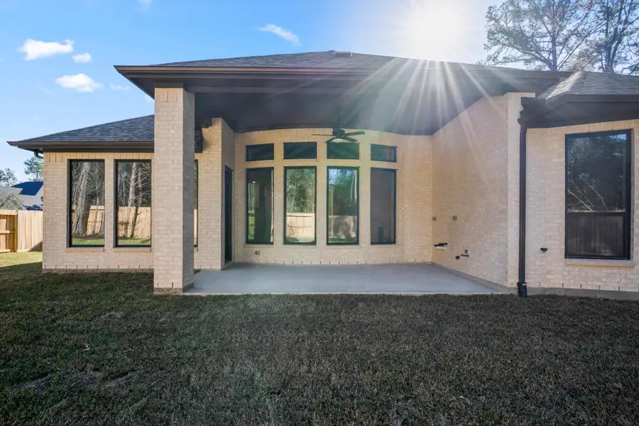 Exterior details and patio area of a home in The Woodlands Hills, Willis (Image 4).