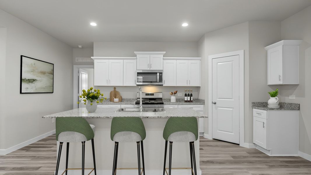 Representative furnished interior of a home built from the CAMDEN by D.R. Horton in Homestead at Parks Bell Ranch, Odessa (Image 8).