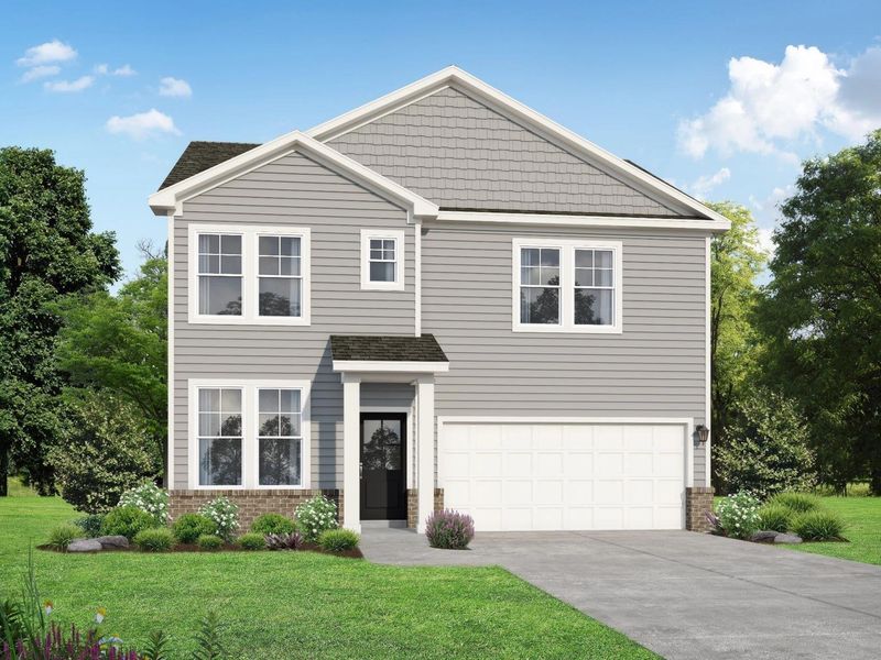 Front exterior of a new home in Calista Farms, White House, TN, highlighting curb appeal (Image 1). Front exterior of a new home in Calista Farms, White House, TN, highlighting curb appeal (Image 1).