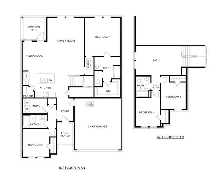 2D floor plan layout for the Midland by D.R. Horton in Bel Air Village, Sherman, TX (Image 3).