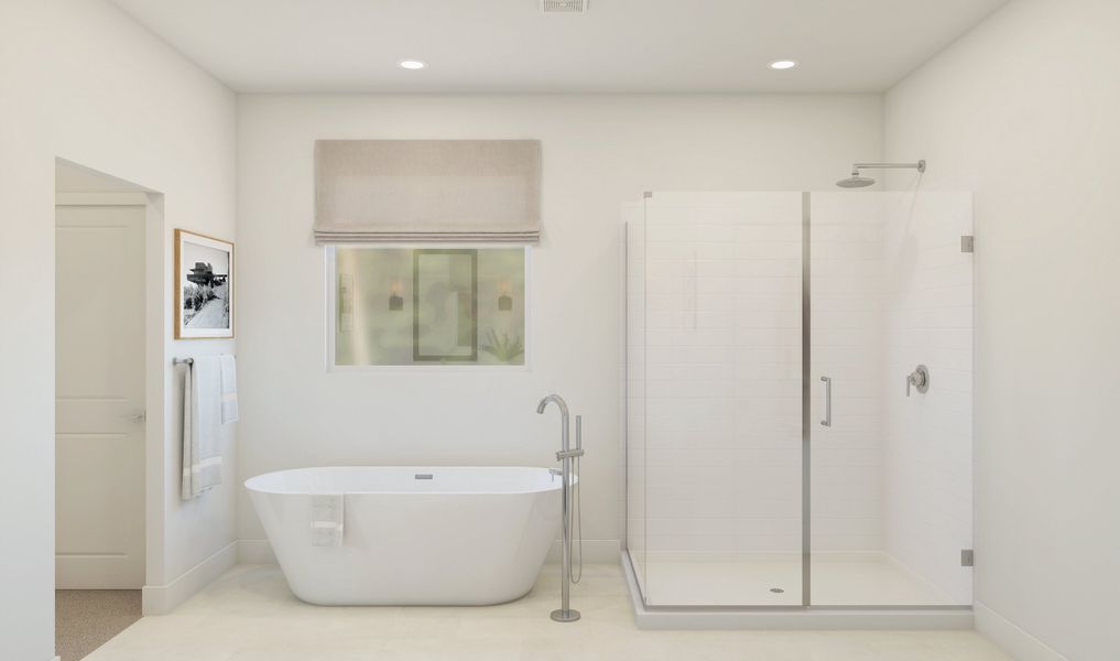 Primary bath with freestanding tub