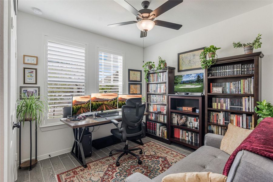 This is the 3rd bedroom, in the front just off the front door entrance. This is great space with abundance of light and can also be converted to another home office space.