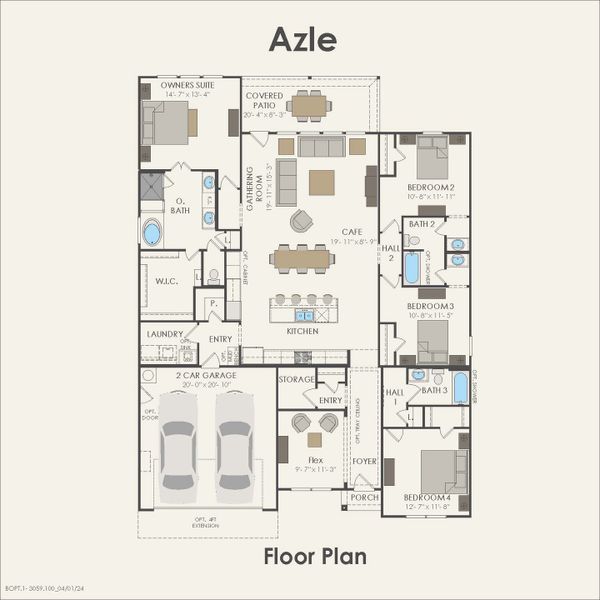 2D floor plan layout for the Azle by Pulte Homes in Waterside at Pine Island, Columbia, SC (Image 3). 2D floor plan layout for the Azle by Pulte Homes in Waterside at Pine Island, Columbia, SC (Image 3).