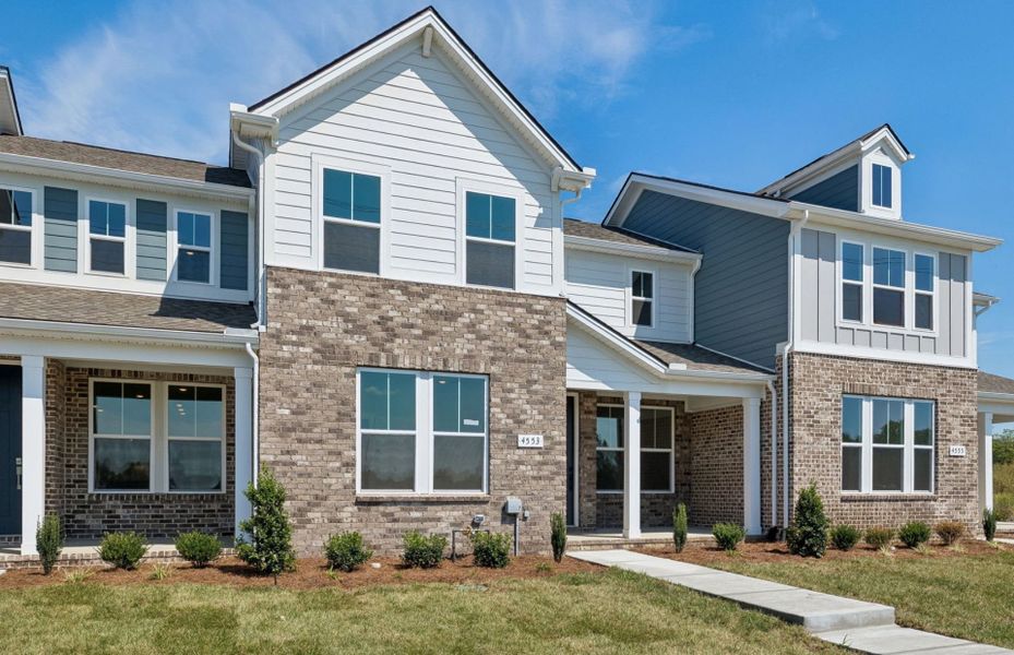 Front exterior of a new home in Bradshaw Farms Reserve, Mount Juliet, TN, highlighting curb appeal (Image 22). Front exterior of a new home in Bradshaw Farms Reserve, Mount Juliet, TN, highlighting curb appeal (Image 22).
