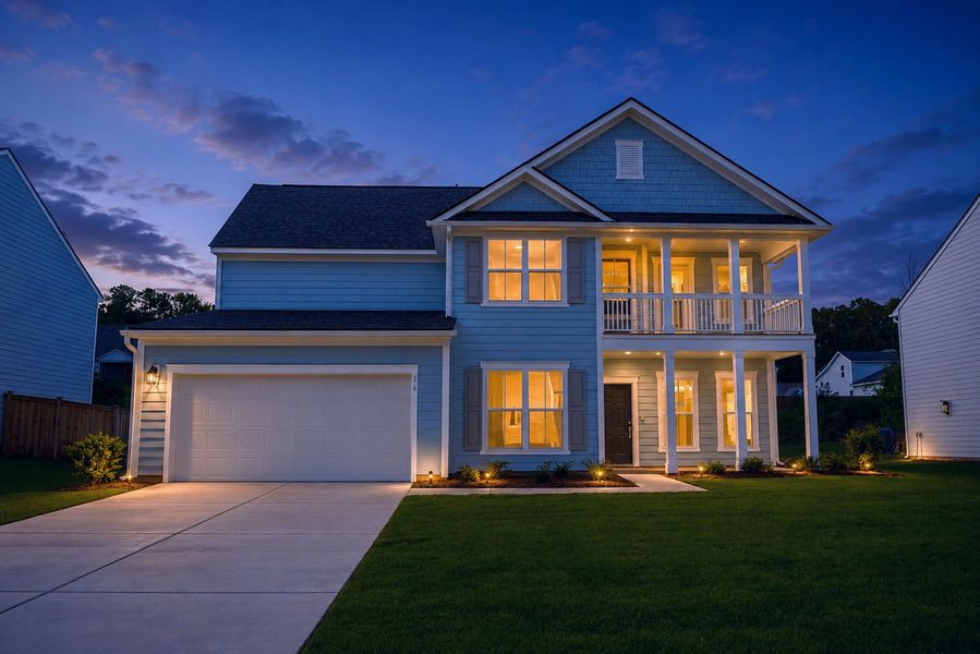 Front exterior of a new home in Carriage Estates, Lexington, SC, highlighting curb appeal (Image 20).
