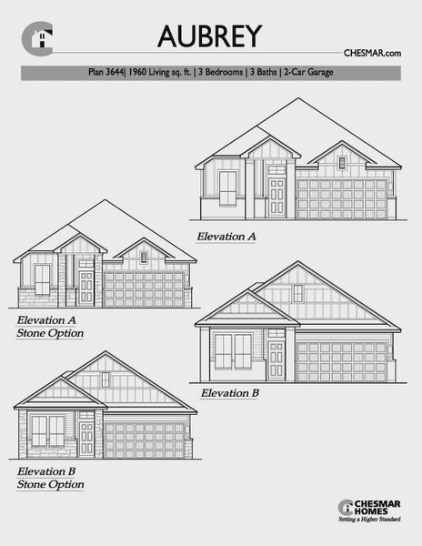 Representative rendering of the exterior for the Aubrey by Chesmar Homes (Image 5).