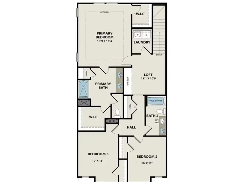 2D floor plan layout of this home in Lake Park Villas, Wylie, TX (Image 4).