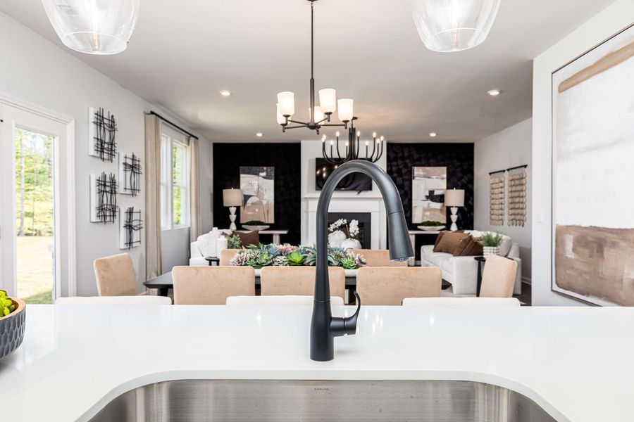 Kitchen, Dining Area and Family Room