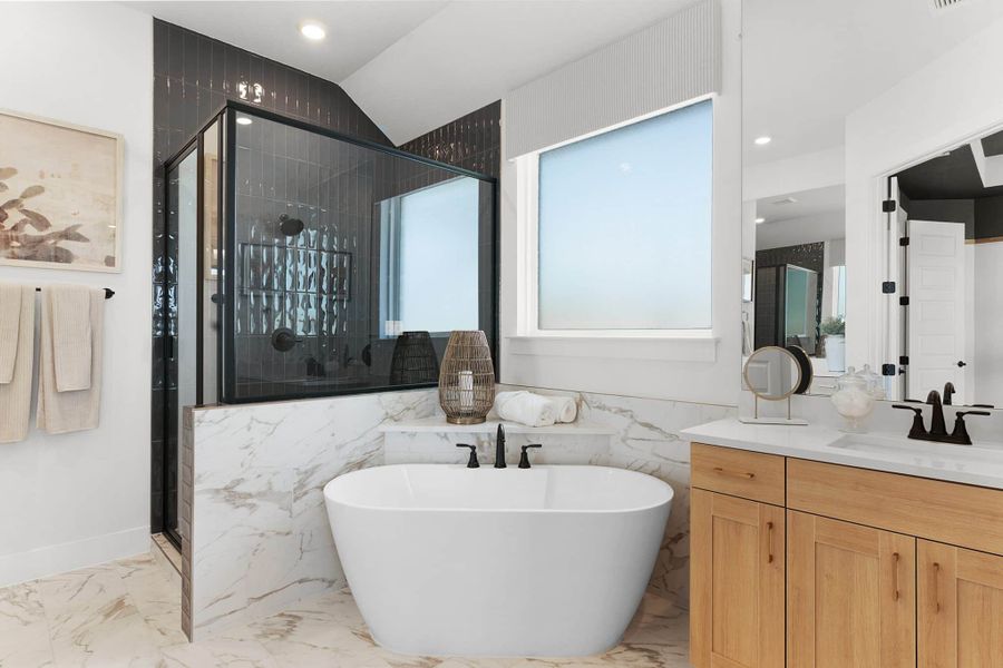 Representative furnished interior of a home built from the Branford by Chesmar Homes in Highland Village, Georgetown (Image 14).