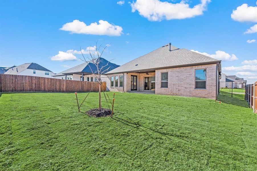 Exterior details and patio area of a home in Parks of Aledo, Aledo (Image 28).