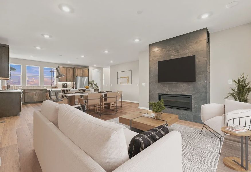 Homesite 346 Great Room, Dining + Kitchen - Virtually Staged - 4 of 17
