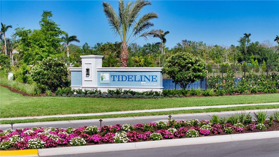 Front exterior of a new home in Tideline, Bradenton, FL, highlighting curb appeal (Image 3).