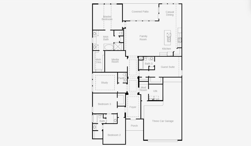 2D floor plan layout for the Newark by Coventry Homes in Dominion of Pleasant Valley 70', Wylie, TX (Image 4).