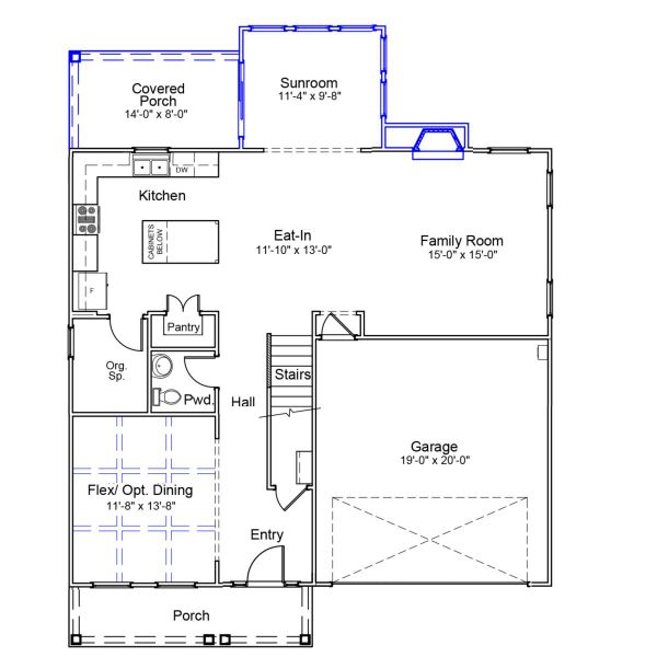 2D floor plan layout of this home in Grand Park, Leland, NC (Image 2).