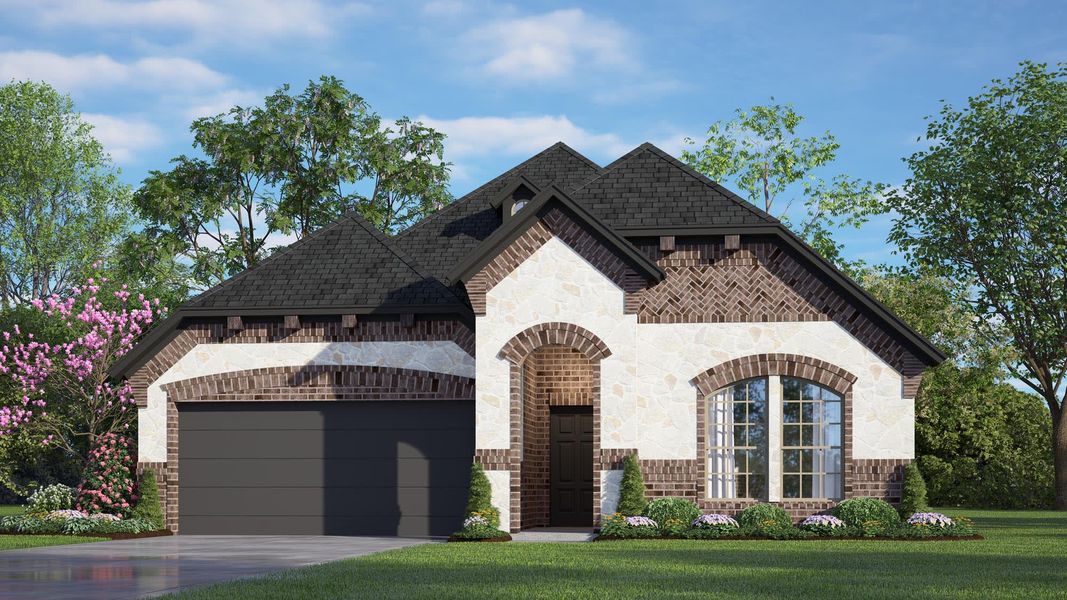 Elevation D with Stone | Concept 1841 at Coyote Crossing in Godley, TX by Landsea Homes