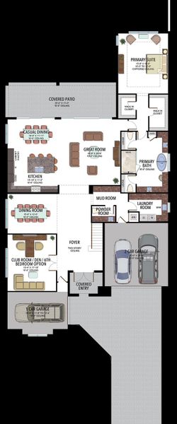 2D floor plan layout for the Sumatra Grand by GL Homes in Lotus Edge, Boca Raton, FL (Image 4).