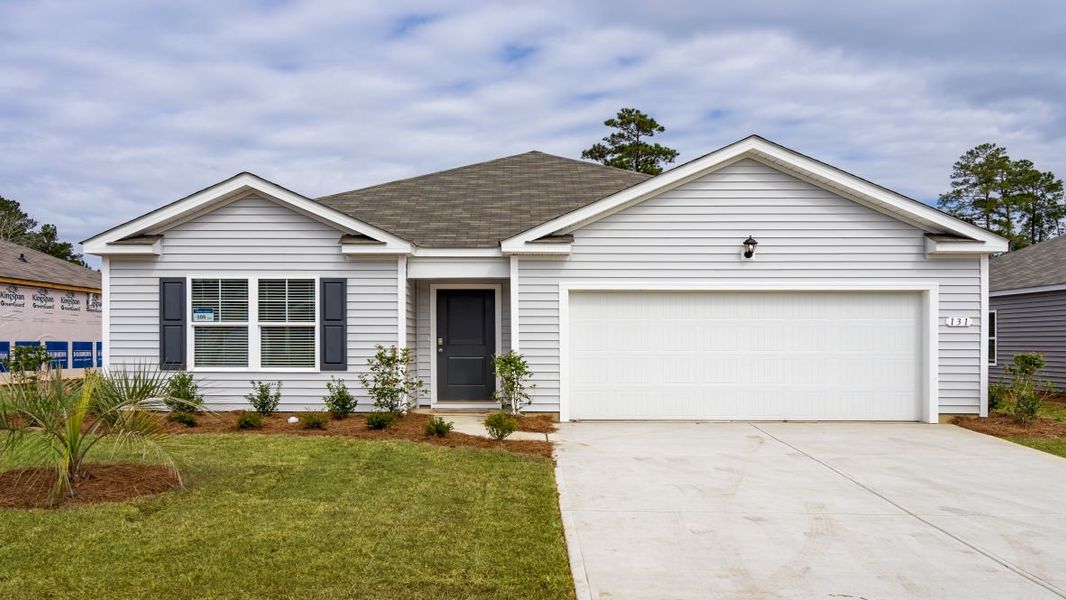 Representative exterior photo of a completed home built from the Cali by D.R. Horton in Jordanville Farms, Galivants Ferry, SC (Image 17).