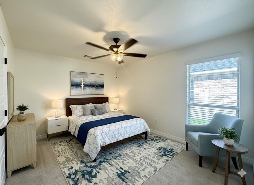 Virtually staged minor bedroom