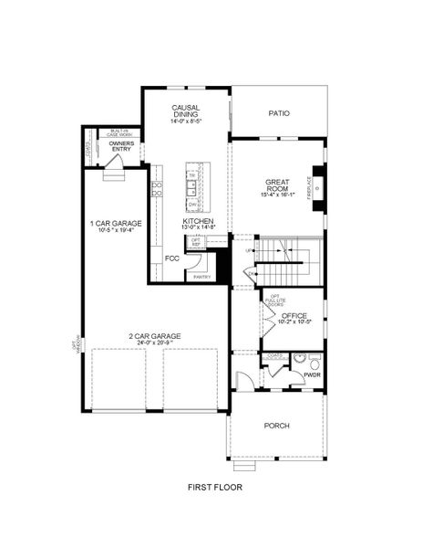2D floor plan layout for the 6230 by Scott Felder Homes in Westerly, Erie, CO (Image 3).