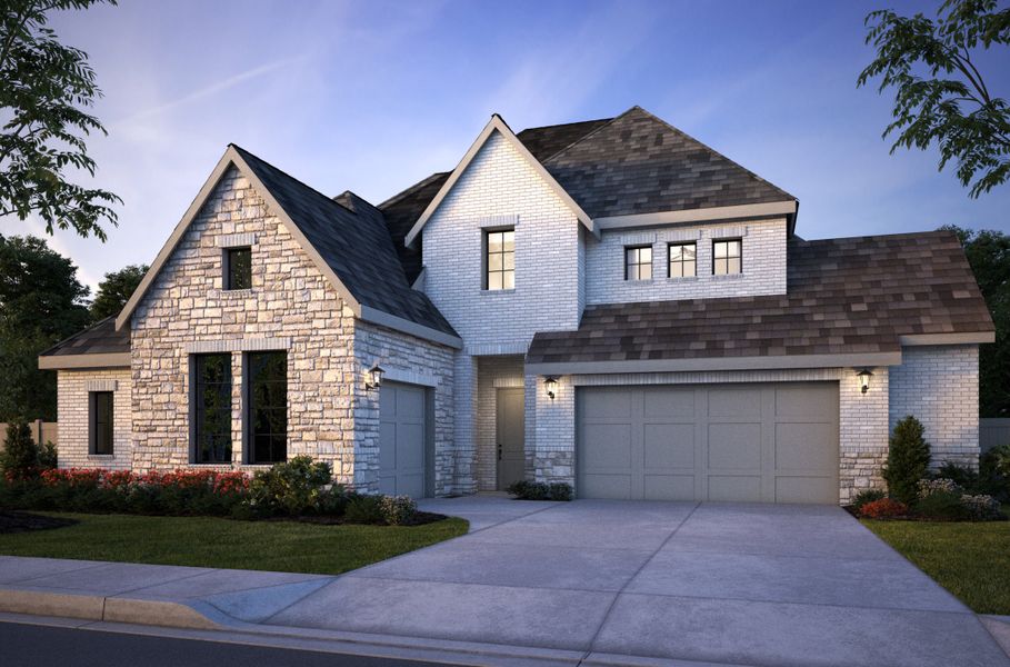 Representative exterior photo of a completed home built from the Brenham III by Southgate Homes in Windsong Ranch 71' Series, Prosper, TX (Image 21). Representative exterior photo of a completed home built from the Brenham III by Southgate Homes in Windsong Ranch 71' Series, Prosper, TX (Image 21).