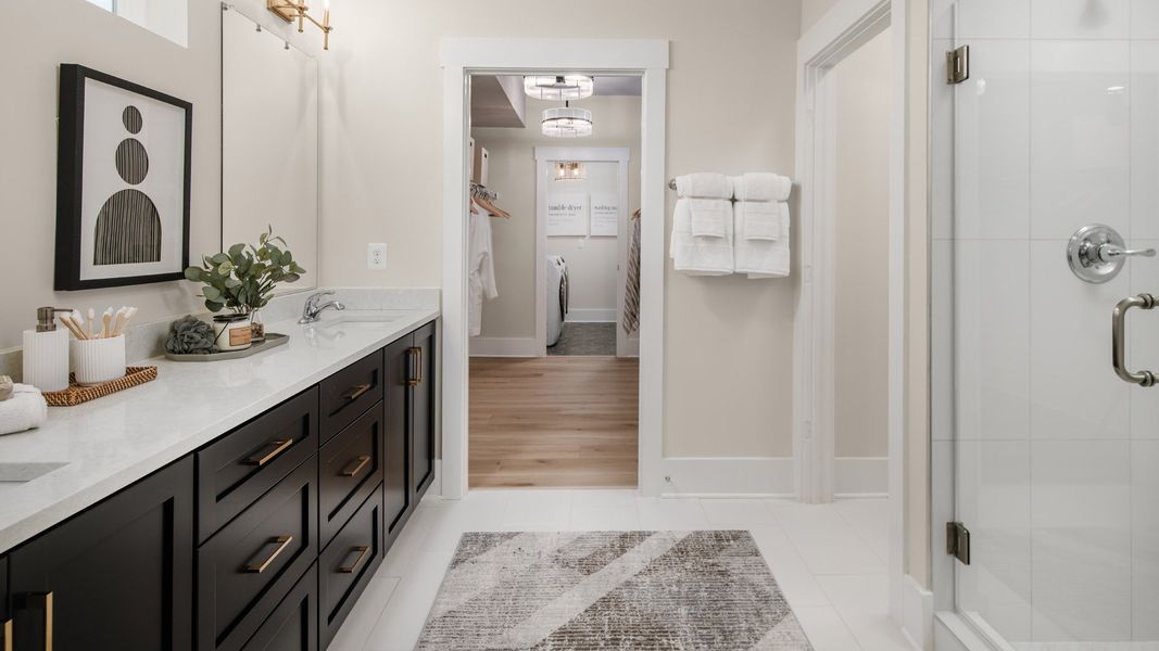 Brook Run Villas by DRB Elevate in Fort Mill SC - Primary Bathroom connected to the walk-in closet and laundry room