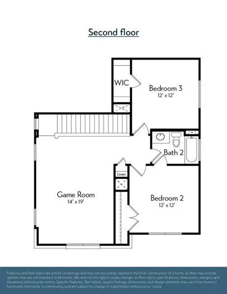 2D floor plan layout of this home in Indigo, Richmond, TX (Image 2). 2D floor plan layout of this home in Indigo, Richmond, TX (Image 2).