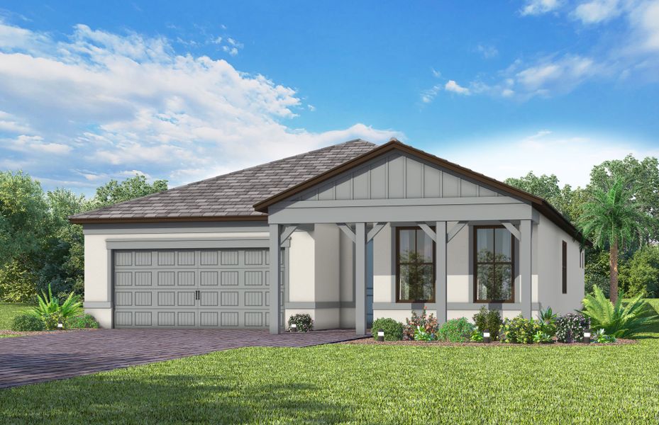 Representative exterior photo of a completed home built from the Prestige by Del Webb in Del Webb Naples, Ave Maria, FL (Image 25). Representative exterior photo of a completed home built from the Prestige by Del Webb in Del Webb Naples, Ave Maria, FL (Image 25).