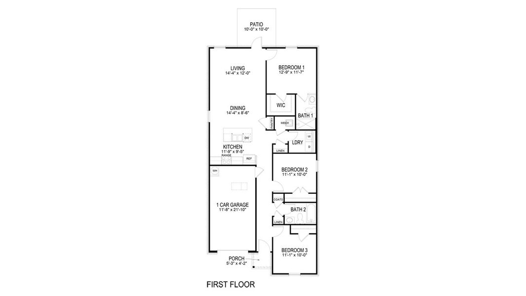 2D floor plan layout for the Plan by D.R. Horton in Liberty, Panama City, FL (Image 2). 2D floor plan layout for the Plan by D.R. Horton in Liberty, Panama City, FL (Image 2).