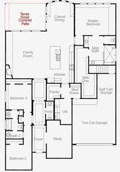 2D floor plan layout of this home in Chambers Creek, Willis, TX (Image 3).