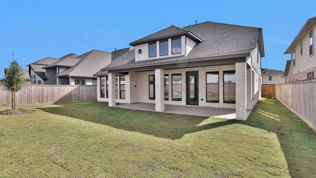 Exterior details and patio area of a home in Bridgeland 55', Cypress (Image 3).