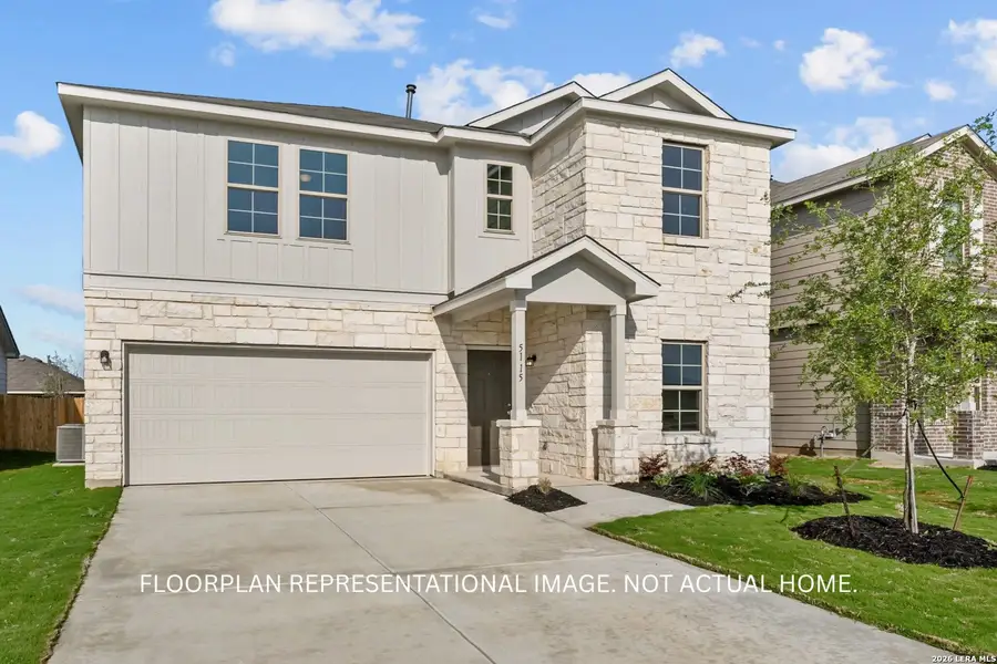 Front exterior of a new home in Mesquite Ridge, San Antonio, TX, highlighting curb appeal (Image 2). Front exterior of a new home in Mesquite Ridge, San Antonio, TX, highlighting curb appeal (Image 2).