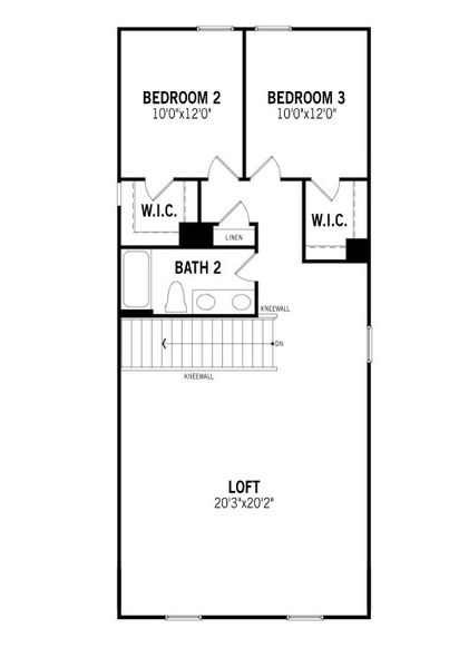 2D floor plan layout for the Avalon by Mattamy Homes in Westfall, Gastonia, NC (Image 4).