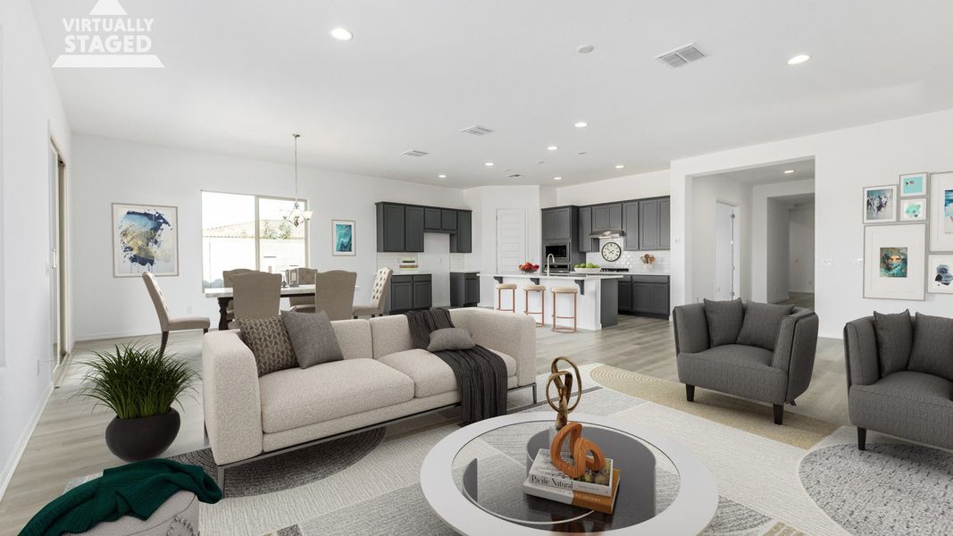 Representative furnished interior of a home built from the Topaz by DRB Homes in Sycamore Farms, Surprise (Image 4). Representative furnished interior of a home built from the Topaz by DRB Homes in Sycamore Farms, Surprise (Image 4).