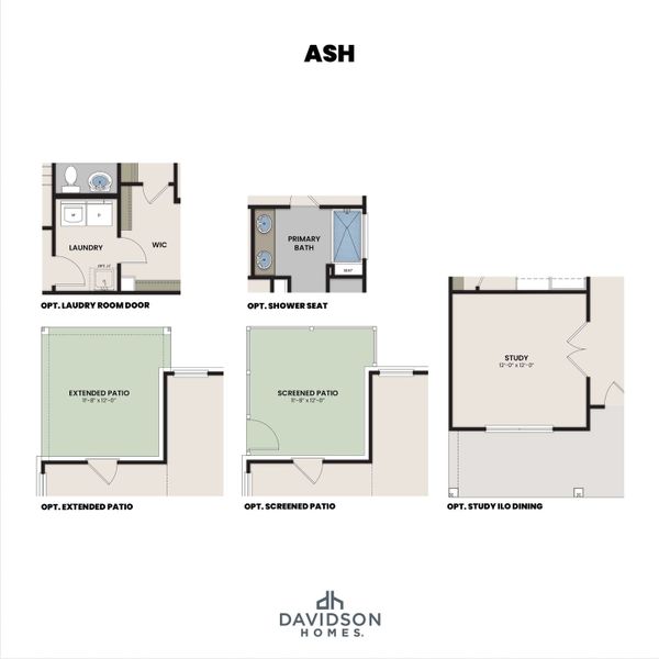 2D floor plan layout for the The Ash A-BF by Davidson Homes LLC in Bradshaw Farms, Mount Juliet, TN (Image 20).