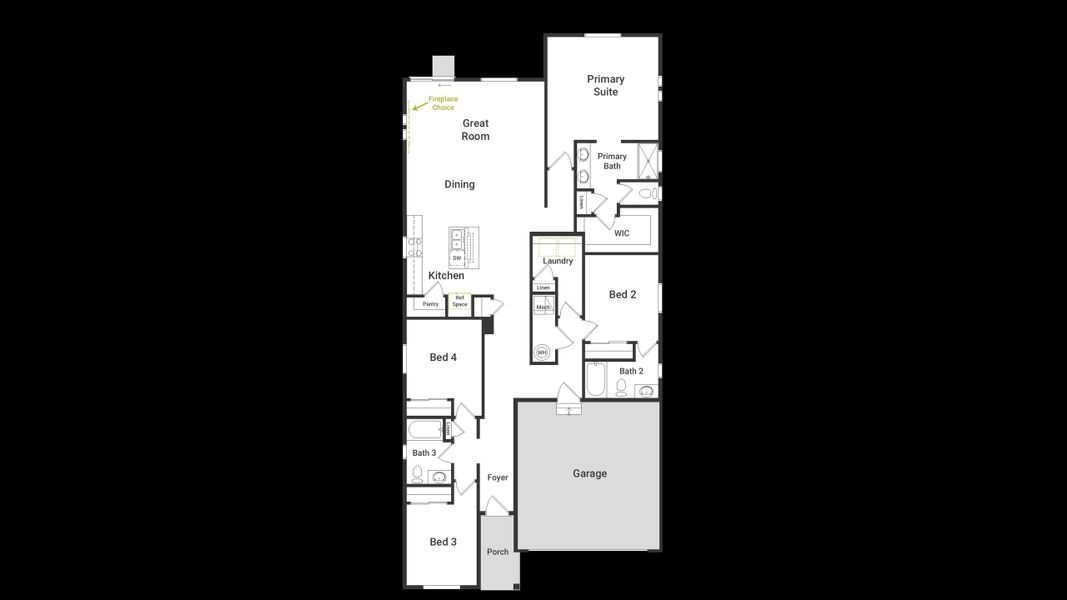 2D floor plan layout of this home in Sky Ranch, Watkins, CO (Image 2). 2D floor plan layout of this home in Sky Ranch, Watkins, CO (Image 2).